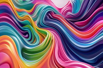 Vibrant Three-Dimensional Abstract Ripple Art with Dynamic Colors