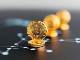 3D model of CBDC coins connecting countries through digital payments, governmentbacked currency ensuring global trade success