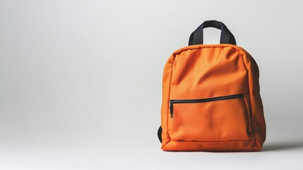 Naklejka premium orange backpack isolated on white background