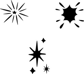 vector hand drawn sparkling stars collection