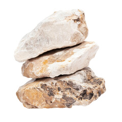 Stacked natural stones with varied textures and colors