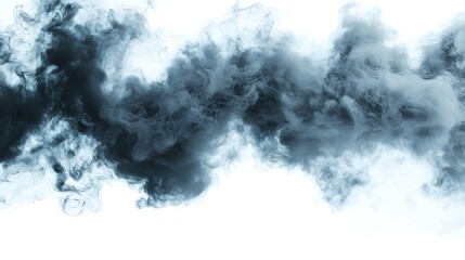 Abstract Smoke Flowing in Shades of Gray against a White Background for Creative Design Projects