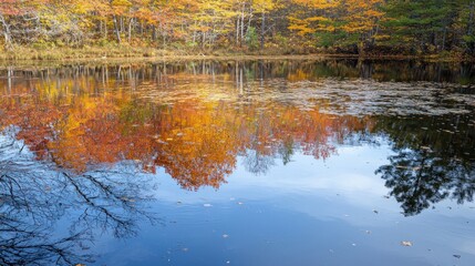 Autumnal Serenity: A Mirror Lake's Reflection