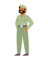 Indian Police Bearded Man