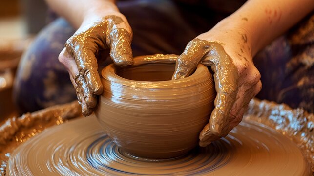 Creating a Handmade Ceramic Masterpiece During a Pottery Class