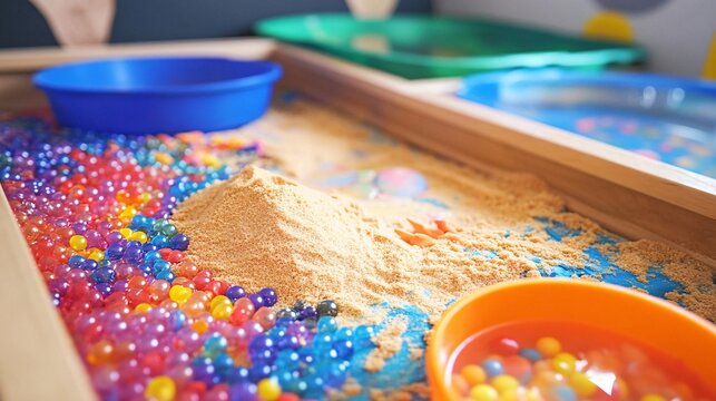 Innovative Homeschool Sensory Play Zone with Dynamic Kinetic Sand Experience