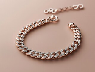 Single diamond tennis necklace with seamless links, isolated on a neutral gradient background