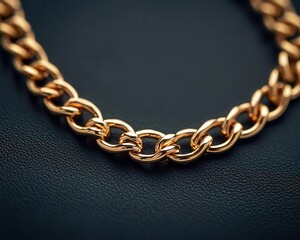 Obraz premium Abstract closeup of tennis necklace links glowing with brilliance, isolated on a seamless black surface