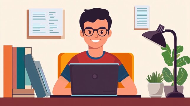 Online language tutor engaging with adult student through video call