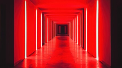 Crimson Corridor: A Journey Through Red Light and Infinite Reflections