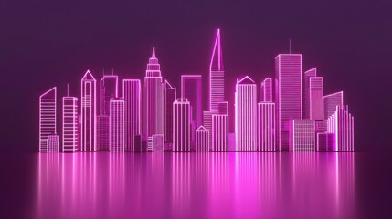 Neon Cityscape: A Futuristic Metropolis at Night