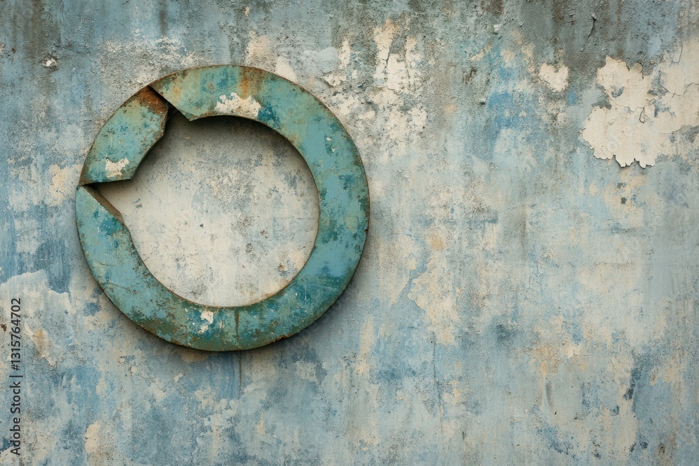 Aufkleber circular recycling loop on a textured background symbolizes the infinite cycle of sustainable consum