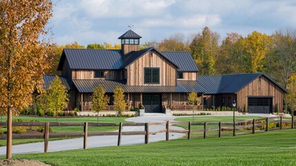 Obraz premium Rustic Autumnal Barn Home