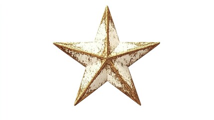 A single five pointed star with aged and weathered appearance