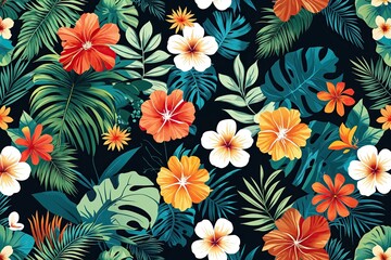 Naklejka premium Stylish Tropical Jungle Vector Featuring Abstract Floral and Botanical Designs
