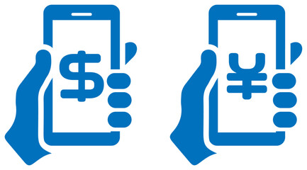 Fototapeta premium スマートフォンでオンライン決済のイメージ 青