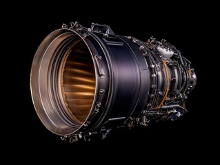 Closeup of the jet engine s turbine blades, showcasing the precision engineering behind highspeed air compression