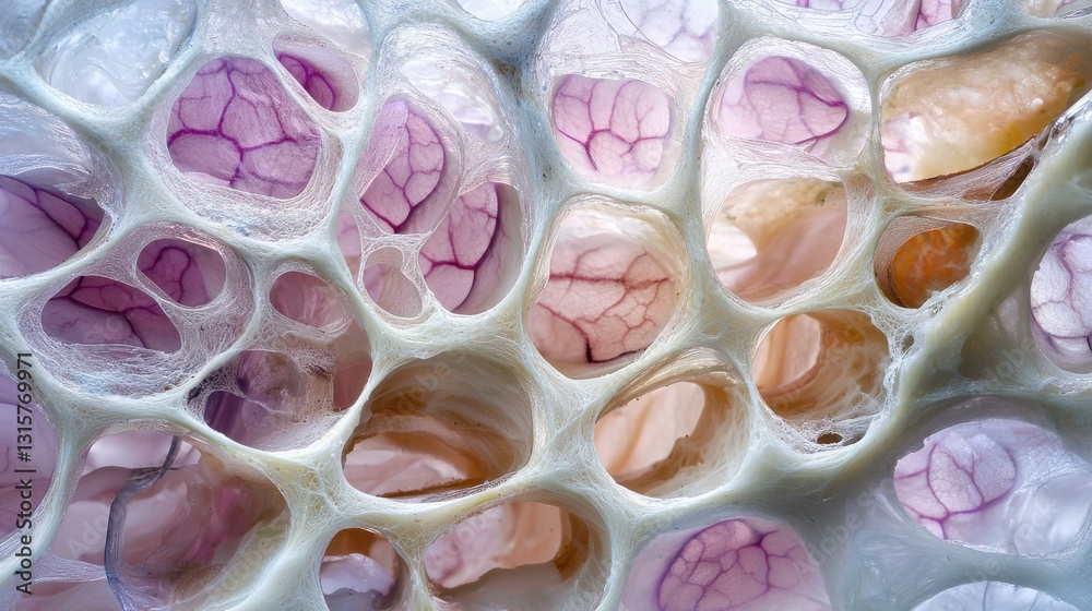 Poster The image is of a strange, translucent object with pink and white colors