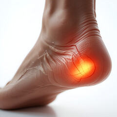 Plantar fasciitis is the stabbing pain of discomfort, affecting the heel: Visualize a person with plantar fasciitis, experiencing a stabbing pain in their heel