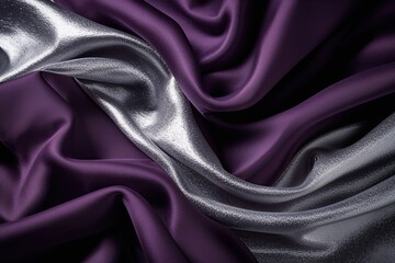Obraz premium Captivating Deep Plum Scenery with Radiant Silver Shadow Highlights and Timeless Fabric Texture