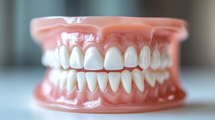 Obraz premium dental model featuring pristine white teeth showcasing oral hygiene and dental healthcare education for clinics and laboratories display item