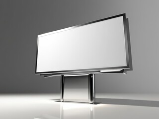 Billboard Advertisement: Modern, sleek billboard with blank canvas, ready for commercial use, and advertisement, on a minimalist neutral background, 3d rendering