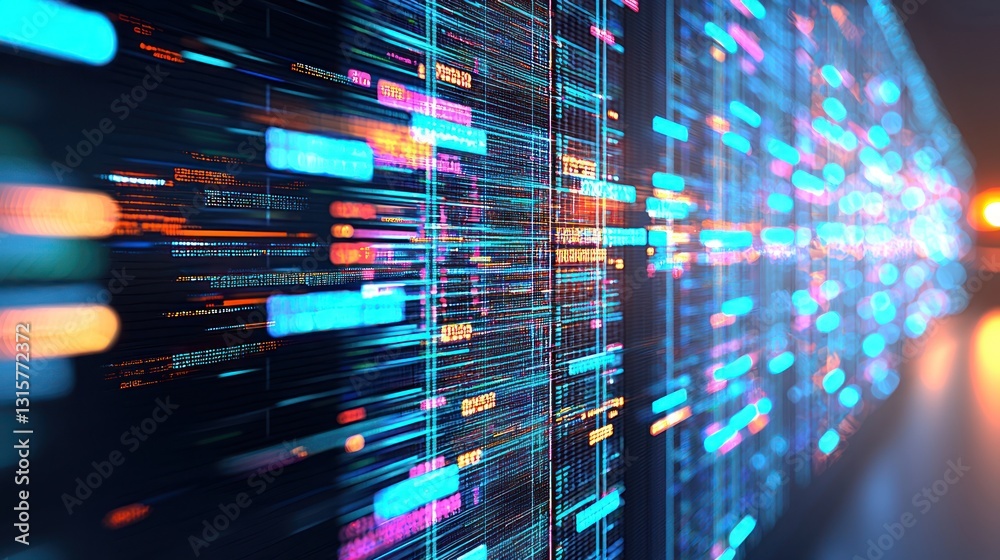 Poster abstract data stream: a visual representation of digital information flow