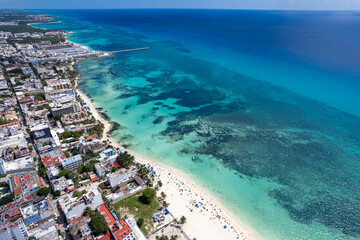 Aerial View of Playa del Carmen Ferry Dock