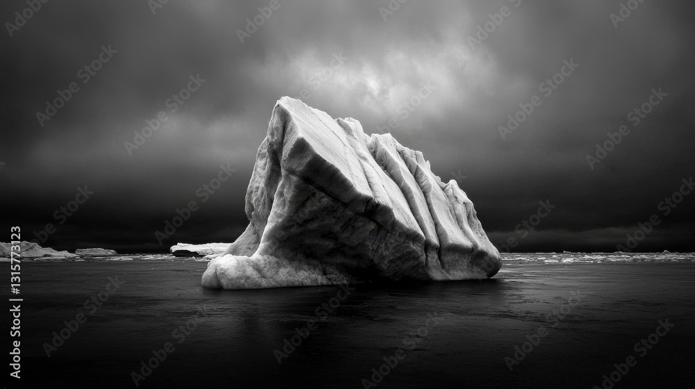 Poster A large ice block is floating in the ocean