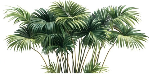 A majestic palm tree standing tall against a clean white background evoking tropical paradise and serenity