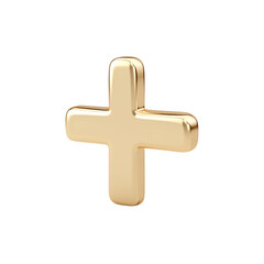 Obraz premium Golden Cross Symbol on a Clean White Isolated on transparent background