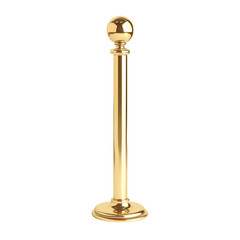 Golden Post with Sphere Topper for Elegant Displays Isolated on transparent background