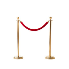 Elegant Red Rope Barrier for Exclusive Events Showcase Isolated on transparent background
