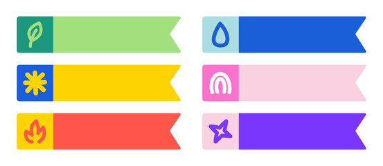 Obraz premium Set of Labels and Bookmarks in Various Shapes and Forms, Isolated on White Background