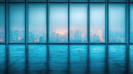 Fototapeta premium Cityscape View from a Modern Office