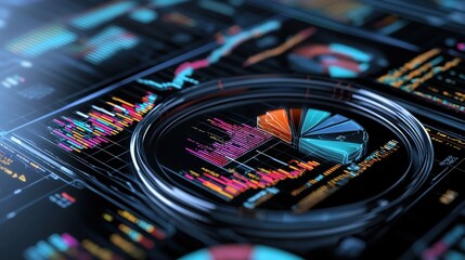 A colorful graph with many different colored lines and shapes