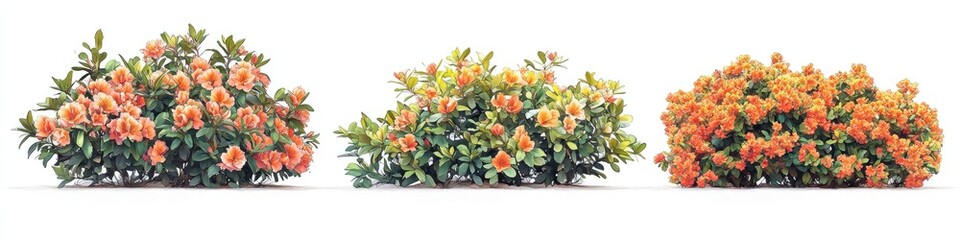 Obraz premium orange azalea bushes 