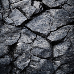 Fototapeta premium Black, white, and dark gray stone texture with natural mountain surface, Generative AI