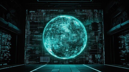 Futuristic Data Sphere: A Digital World Visualization