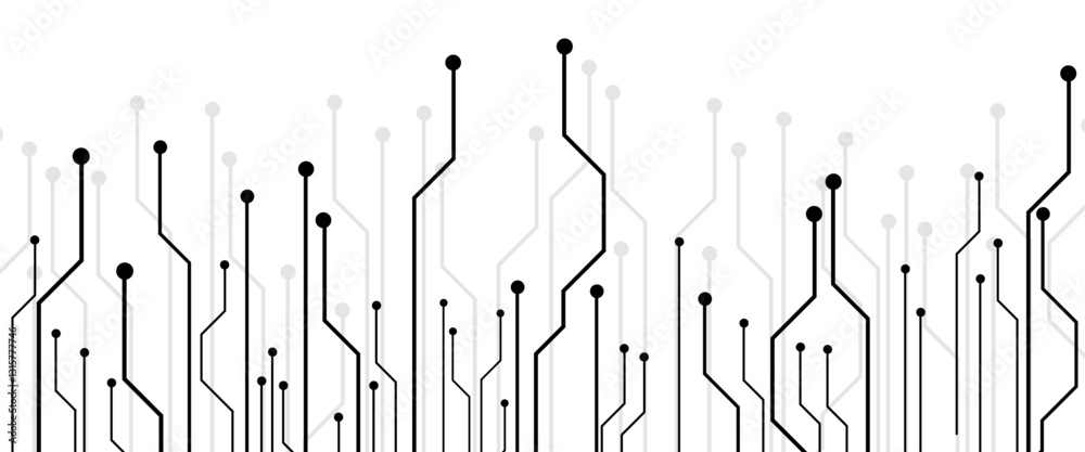 Poster vector abstract technology on a white background. technology black circuit diagram.