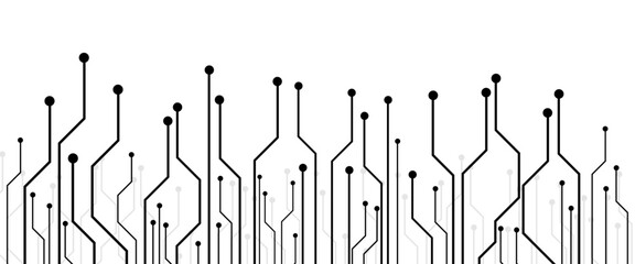 Vector abstract technology on a white background. Technology black circuit diagram.