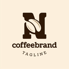Letter N Coffee Bean Logo Design