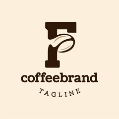 Letter F Coffee Bean Logo Design