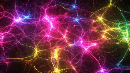 Vibrant Rainbow Neural Network: An Abstract Visualization of Energy and Connection