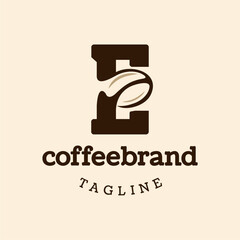 Letter E Coffee Bean Logo Design