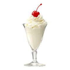Classic Ice Cream Sundae with Cherry on Top Isolated on transparent background