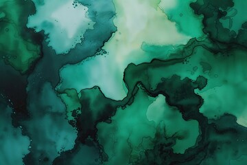 Obraz premium Emerald Watercolor Background Dreamy Abstract Texture Art Design