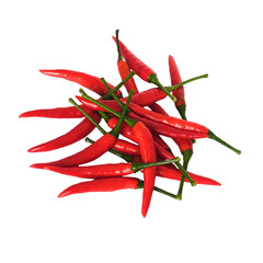 Fresh Red Chili Pepper On White Background.