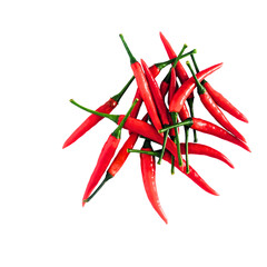 Fresh Red Chili Pepper On White Background.