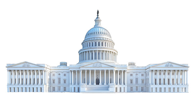 The United States Capitol Building on transparent background